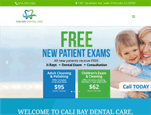 Tablet Screenshot of calibaydentalcare.com